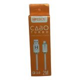 5 Cabo Dados Carga Turbo 3.0 Hrebos V8 2m Hs-126 Atacado Cor Branco