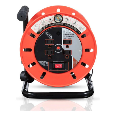 Extensión Eléctrica Con Carrete 14 Awg 15 Metros Iusa | Envío gratis
