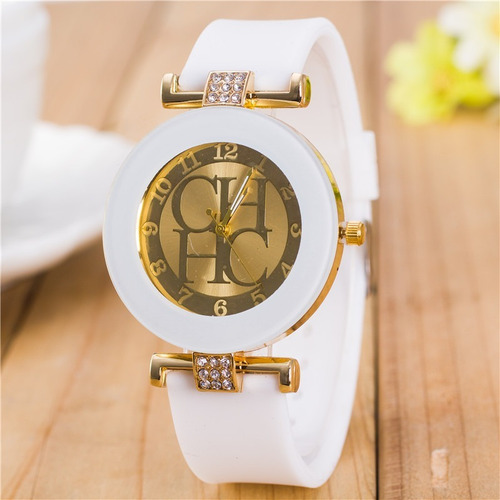 Relógio Feminino Silicone Original  Promoção Dourado  Barato