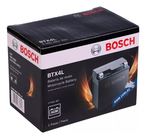 Bateria Bosch Ytx4l-bs 12v 3ah Honda Cg Titan Axis Dax Bros