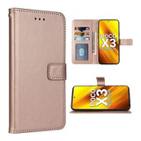 Funda Billetera C/cierre Magnetic Xiaomi Poco X3/x3 Nfc Rosa