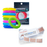 Kit 4 Pulseras Repelente Zancudo Y 24 Parches Alivio Picazón