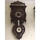 Antiguo Reloj Frances Pared Tallado, 2 Cuerdas Finales 1800