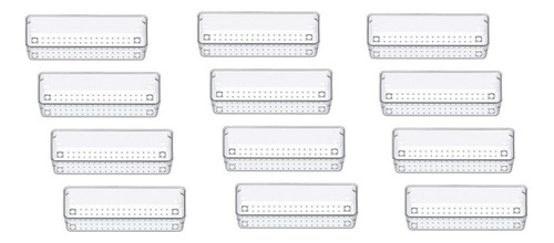Caja Organizadora De 12 Cajones, Transparente, Cajón De Escr