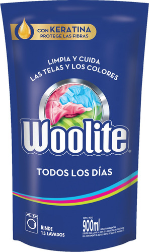 Jabón Líquido Woolite Todos Los Días Clásico Repuesto 900 ml