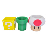 Maceta Super Mario Bros Pack X 3 Modelos Caja Honguito Tubo