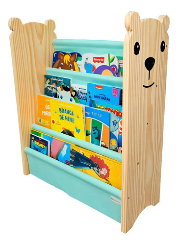 Rack Para Livros Infantil, Standbook Montessoriano Urso