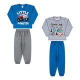 Kit 2 Conjunto Moletom Infantil Colorido Atacado Promoção 