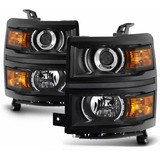 Par Faros Lupa Chevrolet Cheyenne Silverado 2014 2015 Negros