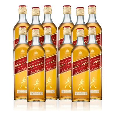 Pack De 12 Whisky Johnnie Walker Blend Red Label 1 L | Envío gratis