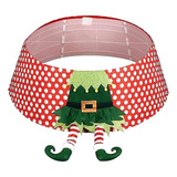 Falda Para Árbol De Navidad, Cuello De Elfo Con Tablas De Po