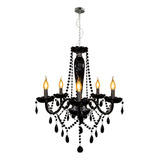 Lustre Pendente Avant Baronesa 5xe14 Preto Brilho