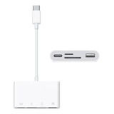 Leitor De Cartão Sd Usb Pd Para Usb-c 4 Em 1