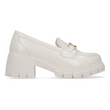 Mocasin Loafer Hebilla Para Mujer Capa De Ozono 643503 Latte