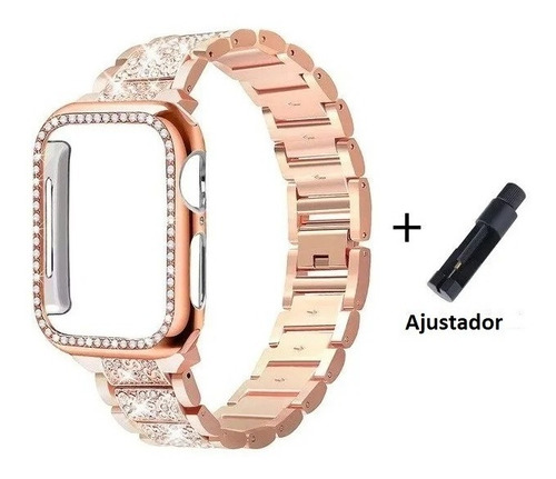 Conjunto Luxo Pulseira E Case Compatível Com Apple Watch/iwo