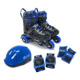 Set De Patines En Línea Para Entrenamiento De Niños Azul