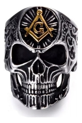 Anillo Masonico De Calavera Para Hombres Skull Lujocraneo 02