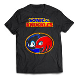 Remera Negra Sonic & Knuckles Sega Videojuegos Retro