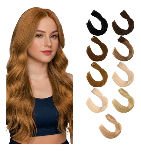 Extension Cortina Natural Cabello 100% Natural Ondas 60cm