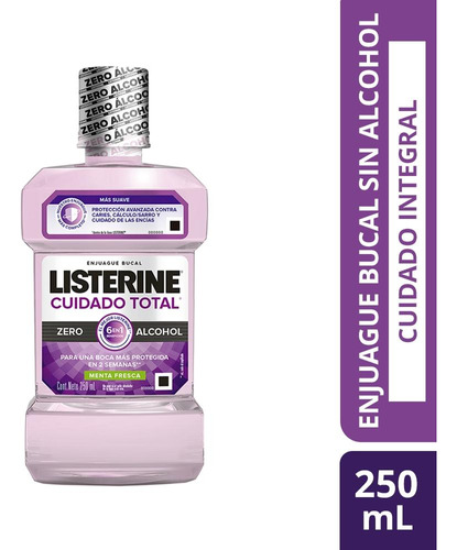 Enjuague Bucal Listerine® Cuidado Total Zero Alcohol X 250ml