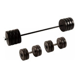 Kit 60kg Barra De Entrenamiento + Discos + Mancuernas Famfit