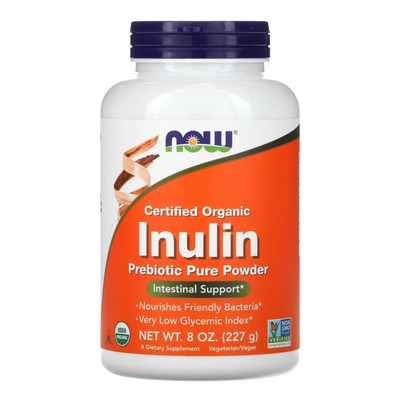 Inulina Orgânica Certificada 227g Now Foods Sabor Sem Sabor