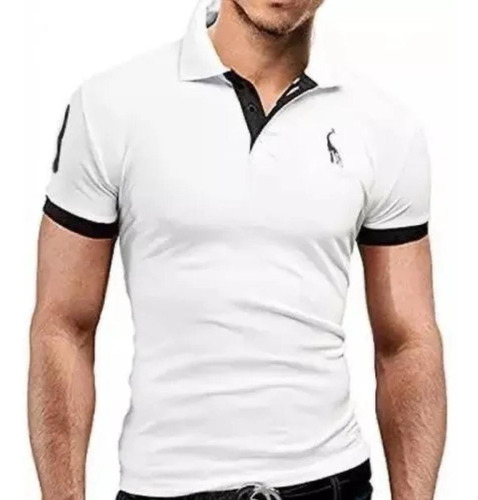 Playera Tipo Polo Moda Slim Fit Strech Fresca Casual Jir Am7