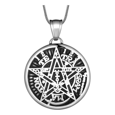Pentagrama Plata 925 Poderoso Amuleto Con Cadena De Plata | MercadoLibre