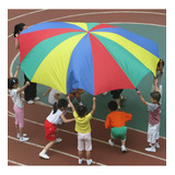 Crianças Jogar Arco-íris Paraquedas Jogo Ao Ar Livre Exercíc