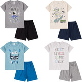 3 Conjunto Pijama Infantil Juvenil Verão Menino Masculino