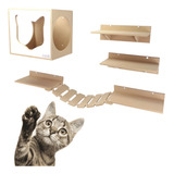 Kit Play Gatos Nekocat Nicho Prateleiras E Ponte Cj 06 Pcs