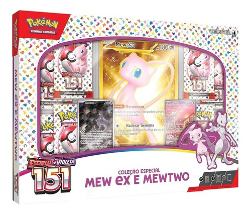 Box Pokemon Escarlate E Violeta Coleção 151 Mewtwo E Mew Ex