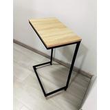 Mesa Auxiliar En Metal Madera Con Rodachinas. Industrial