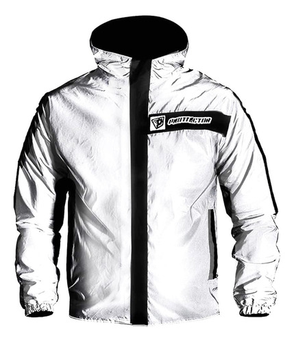 Chaqueta Moto Ciclismo Impermeable 100% Reflectiva Doble Faz