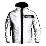 Chaqueta Moto Ciclismo Impermeable 100% Reflectiva Doble Faz