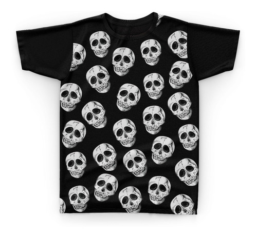 Camiseta Camisa Caveira Skull Ossos Tatto Esqueleto - E38