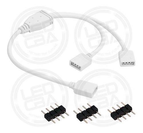 Cable Divisor Splitter Rgb 2 X 1 Tiras Led Blanco 4 Pines