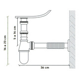 Sifón Tipo Botella Corrugado Acero Inox 1- 1/4 Daccord Baño Color Plateado