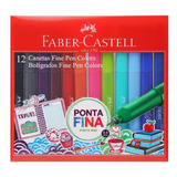 Caneta Fine Pen Colors Faber Castell  C/12 Cores Original 