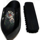 Antiguo Cepillo Lustra Zapatos Con Sueco De Madera
