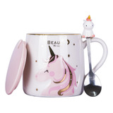 Taza De Café De Cerámica Con Diseño De Unicornio Van Enjoy, 