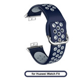 Correa De Silicona Para Huawei Watch Fit - Azul Blanco