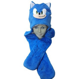 Kit Inverno Infantil Personagens: Sonic Touca/gorro + Luvas