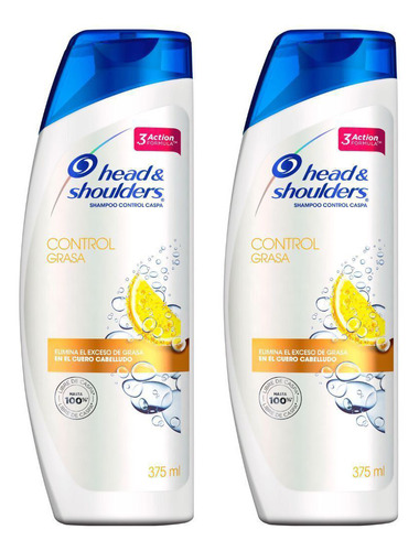 Head & Shoulders Shampoo Anticaspa Control Grasa Pack 2