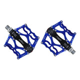 Pedales Azules En Aluminio Bicicleta Mtb Rodamiento Sellado