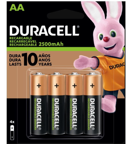 Pilha Recarregável Duracell Aa 2500 Mah Com 4un