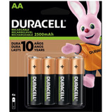 Pilha Recarregável Duracell Aa 2500 Mah Com 4un