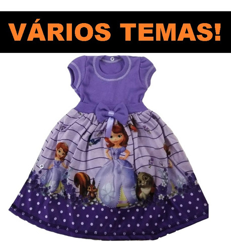 Vestido Princesa Sophia Personagem Infantil Roupa/fantasia