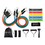 Kit Elástico Extensor Tubing Pro 11 Peças E 5 Mini Bands