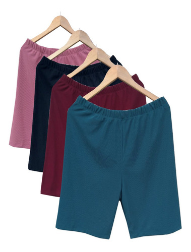 Kit De 3 Shorts Feminino Gorgurinho Plus Size Com Elastano